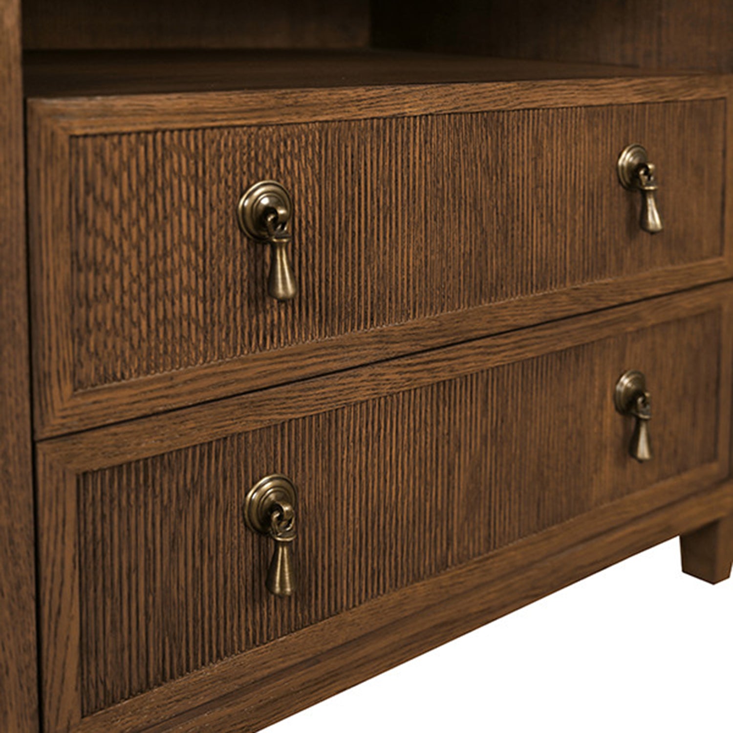 Worlds Away Corine Provincial Brown Two Drawer Side Table