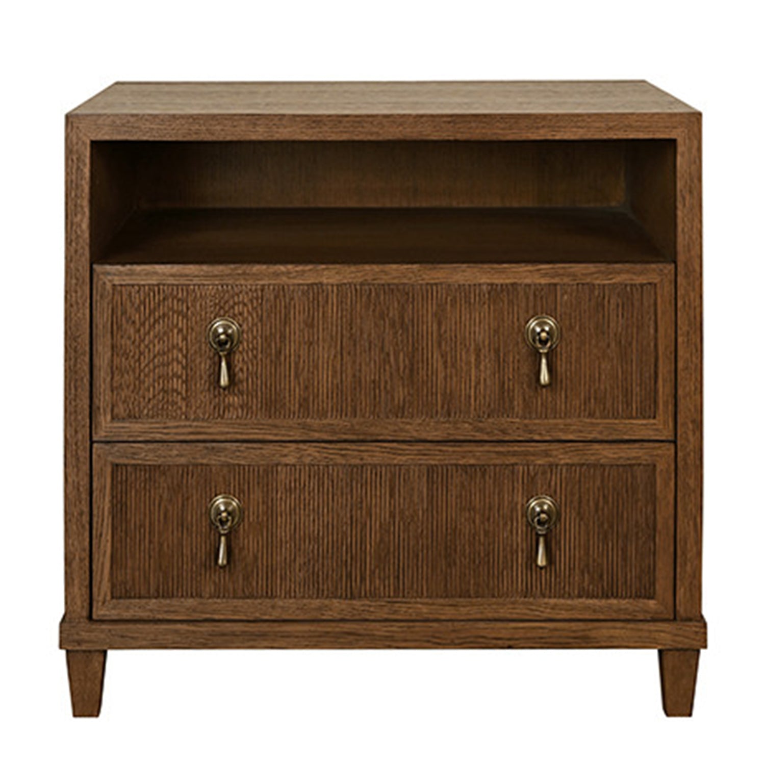 Worlds Away Corine Provincial Brown Two Drawer Side Table