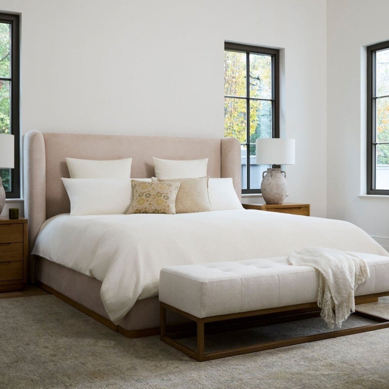 Covina Polyester Upholstered Bed