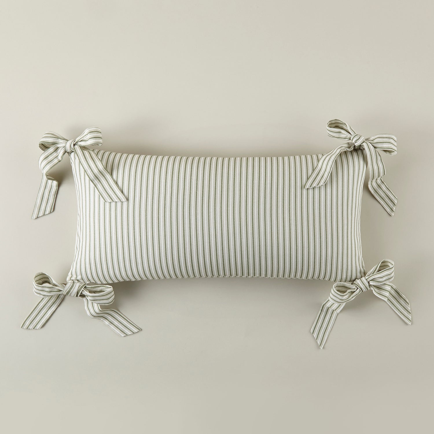 Caitlin Oblong Bow Pillow cotton flame accent pillow, detail of the cotton flame texture