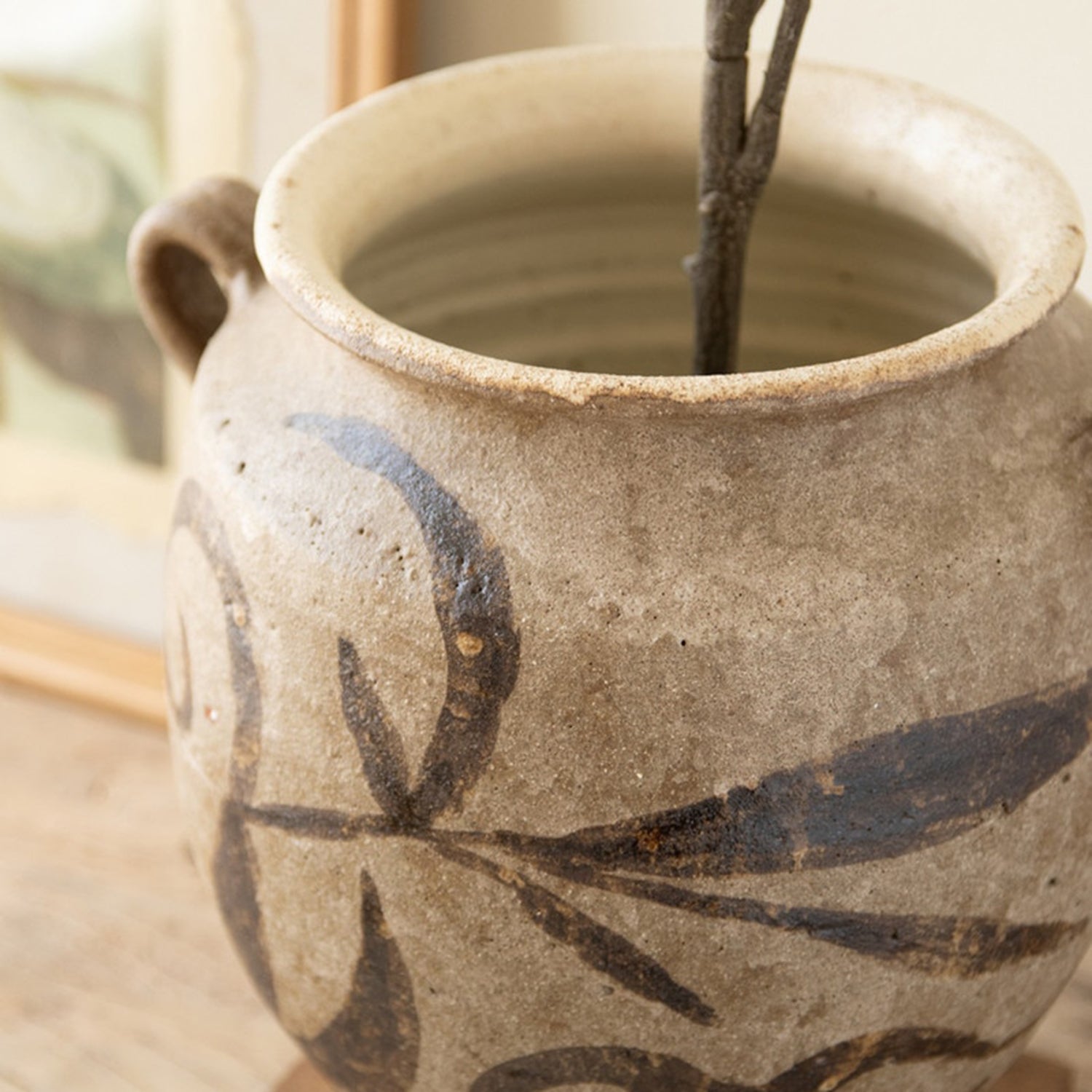 Rustice Ceramic Vessel with Two Handles