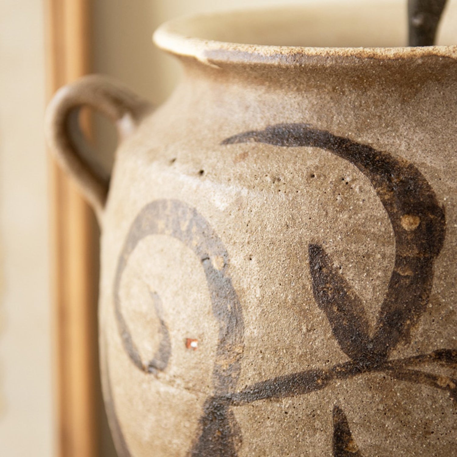 Rustice Ceramic Vessel with Two Handles