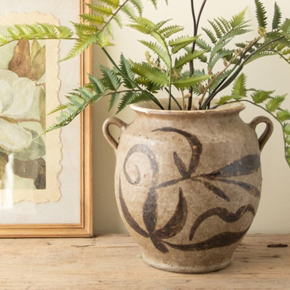 Rustice Ceramic Vessel with Two Handles