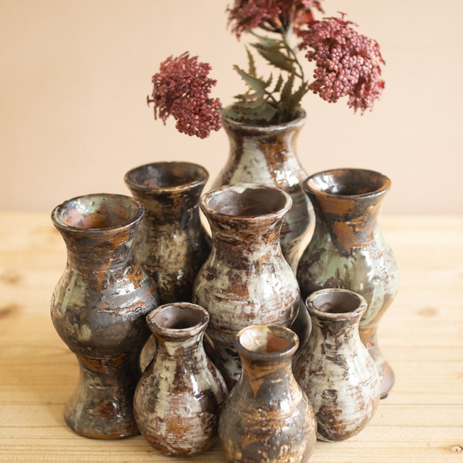 Rustic Bud Vase Set of 9