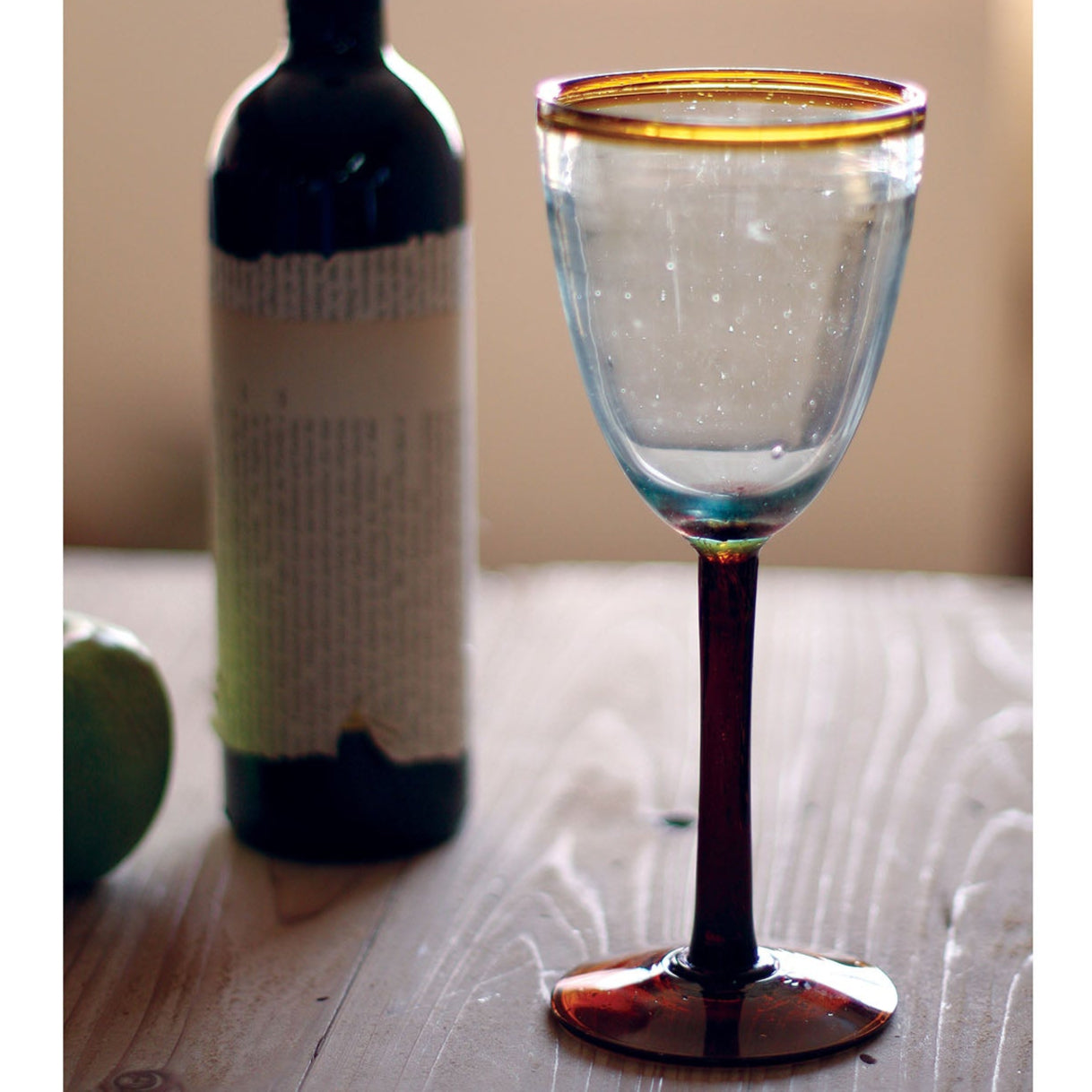 Amber Rim Wine Glass Set of 6