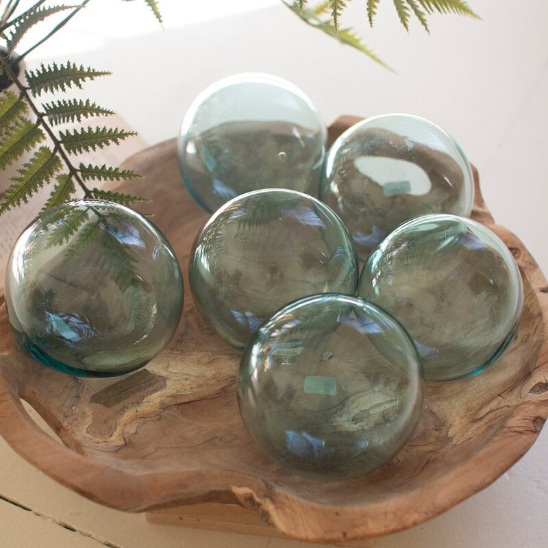 Recycled Glass Ball Set of 6