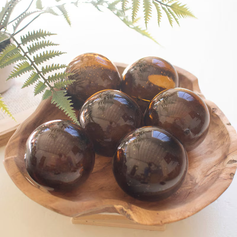 Recycled Glass Ball Set of 6