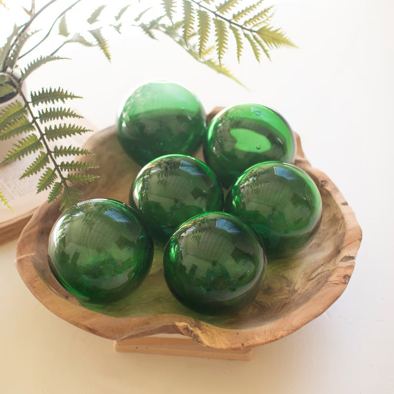 Recycled Glass Ball Set of 6