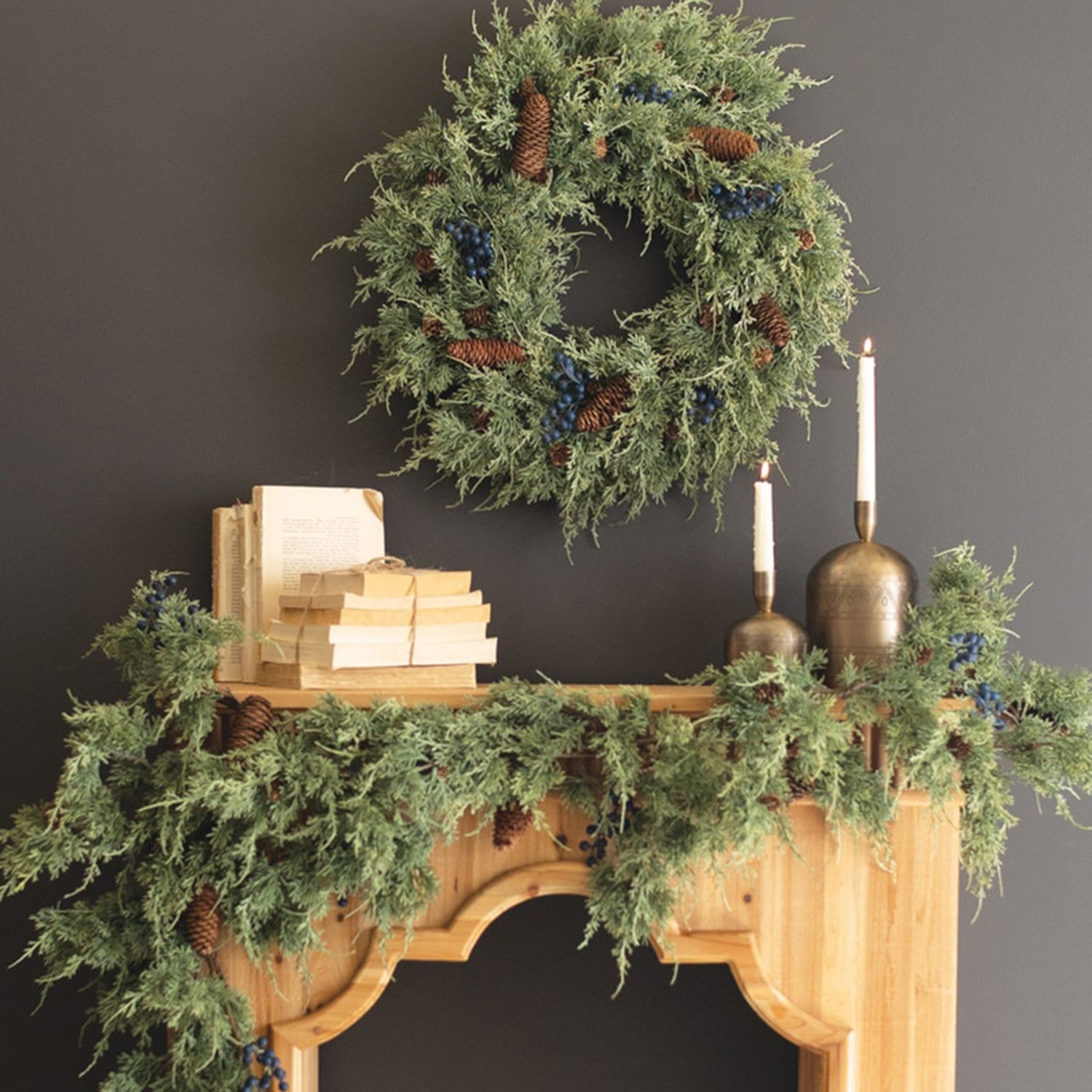 Faux Fir Christmas Wreath with Berries