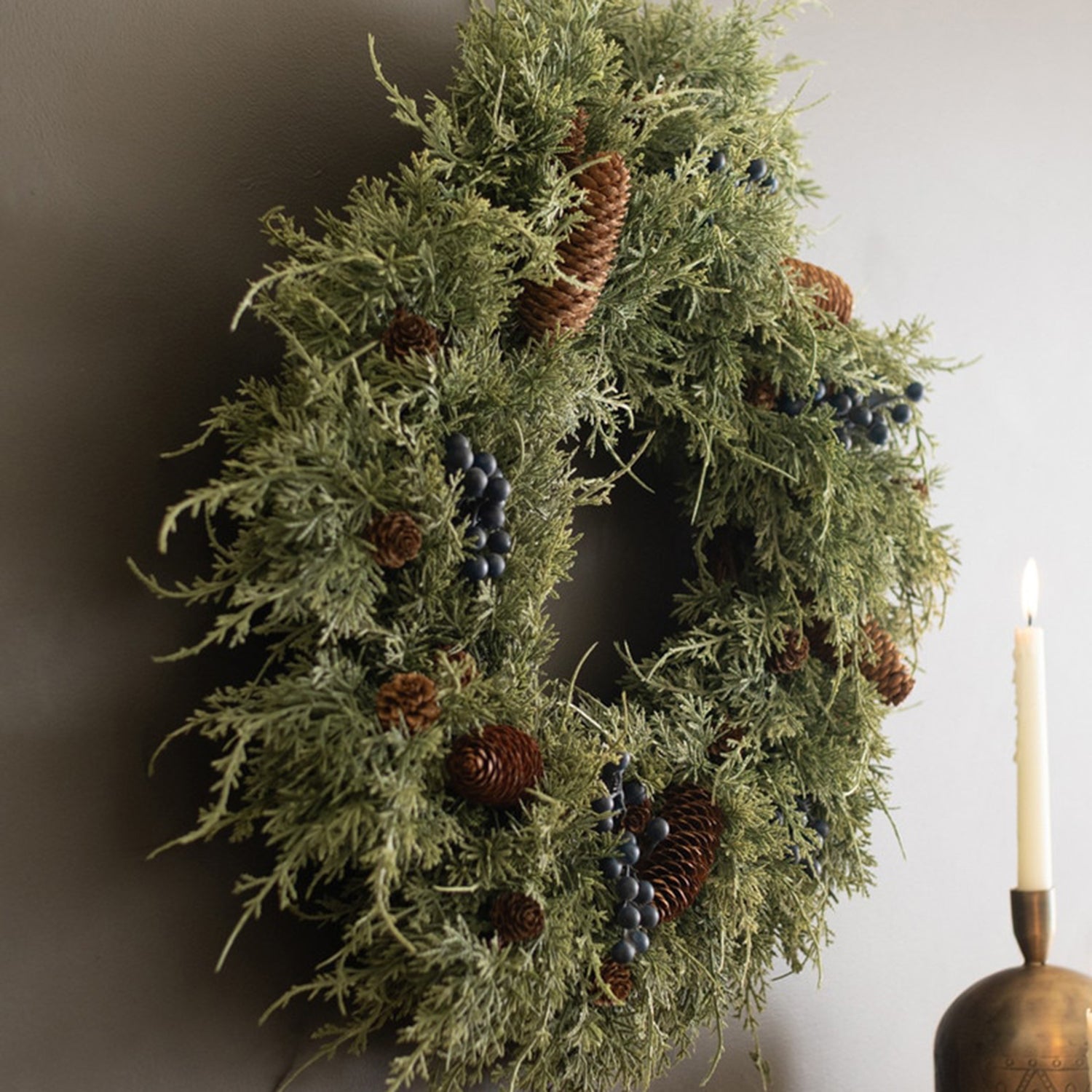 Faux Fir Christmas Wreath with Berries