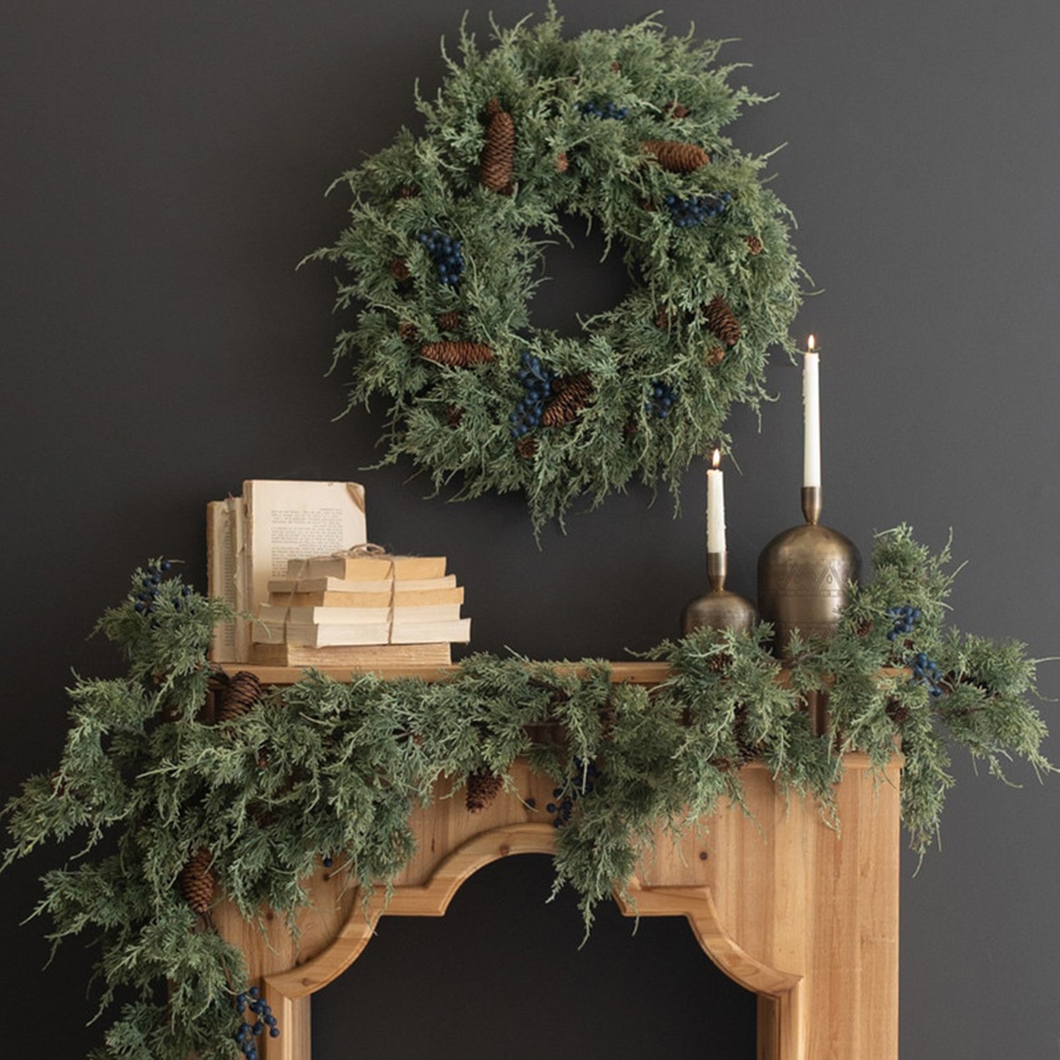 Faux Fir Christmas Garland with Berries