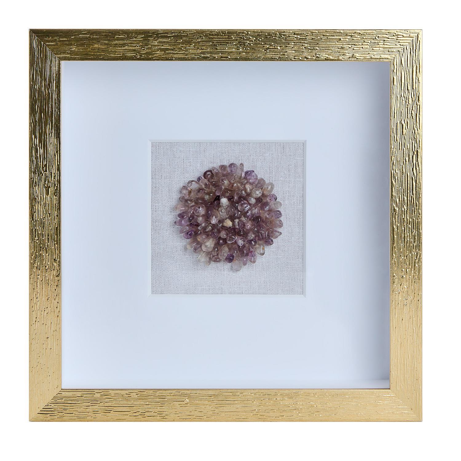 Semi-Precious Stone Shadow Box Wall Art Set of 4