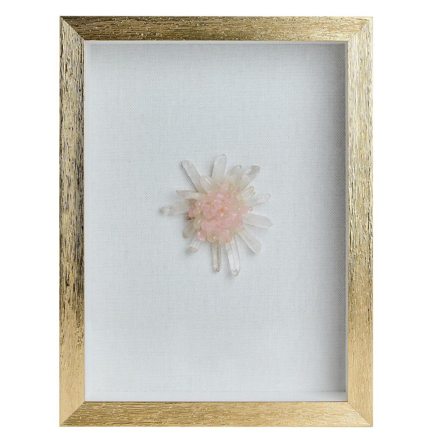 Crystal Cluster Flower Shadow Box Wall Art Set of 4