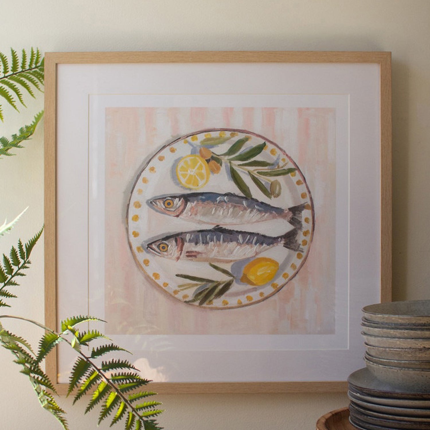 Fish Dinner Print Framed Artwork