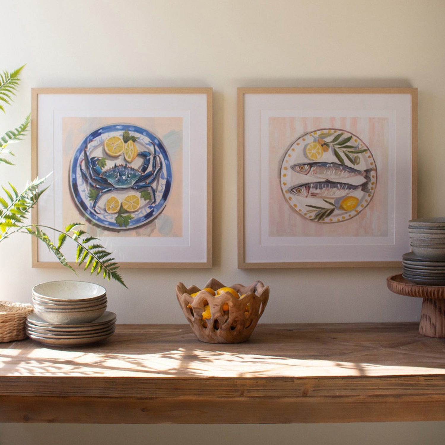 Fish Dinner Print Framed Artwork