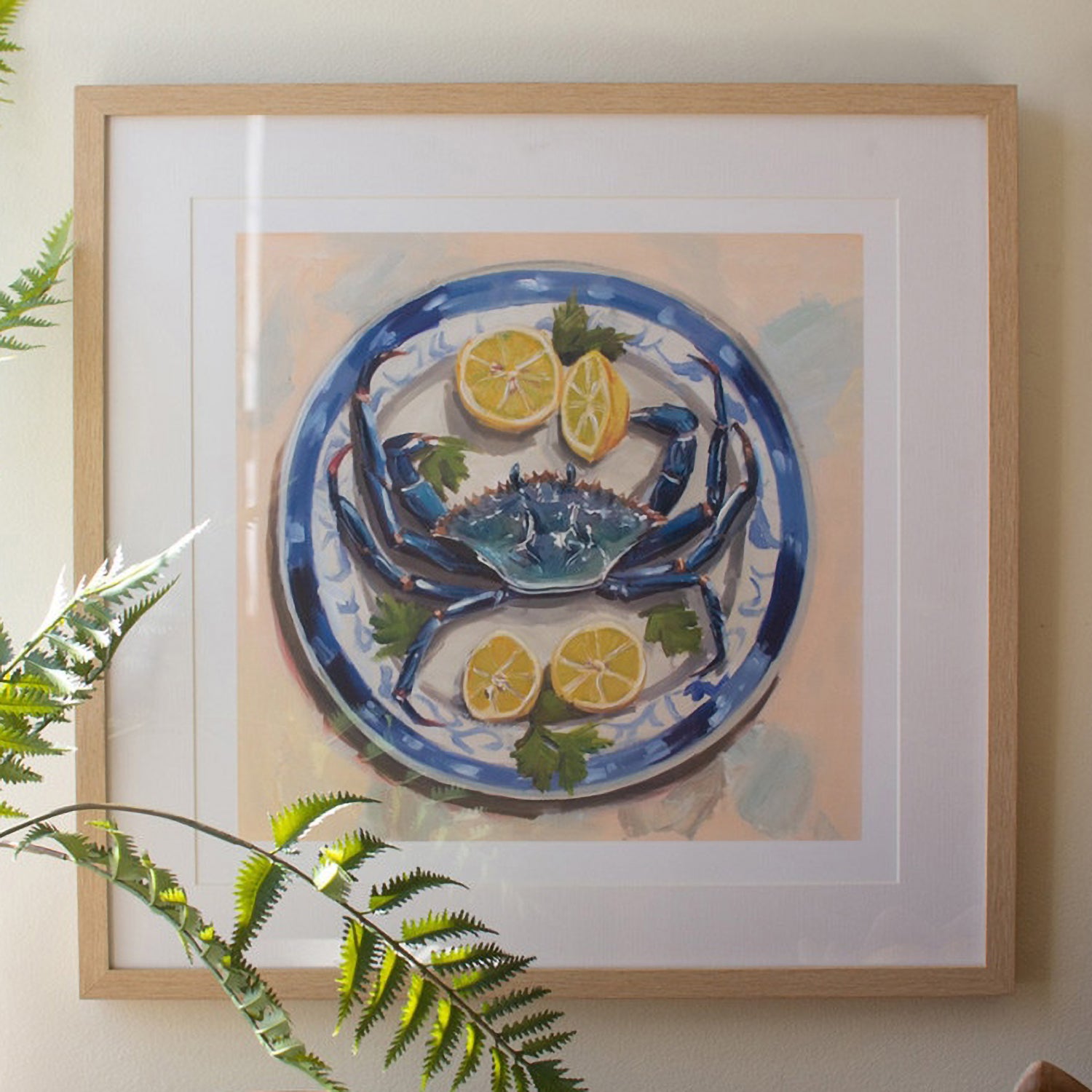Crab Dinner Print Framed Artwork