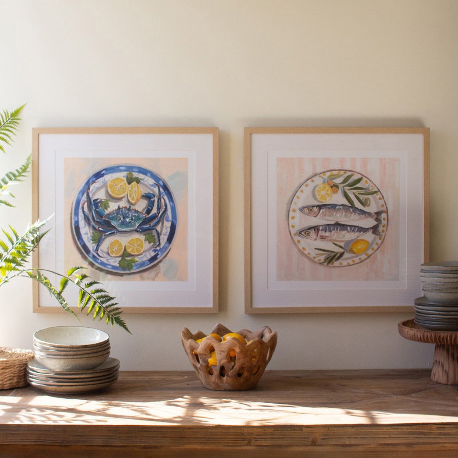 Crab Dinner Print Framed Artwork