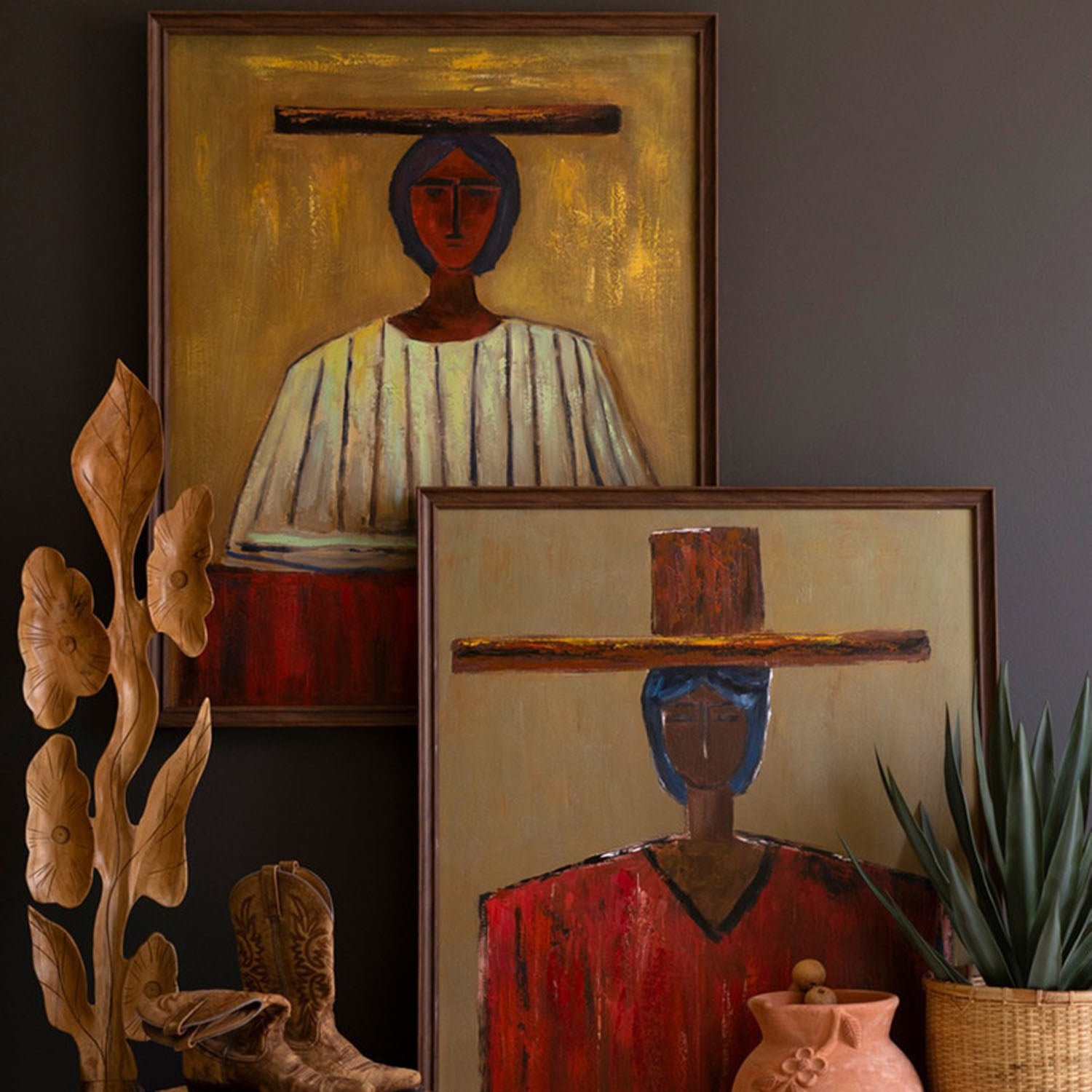Man in Hat Framed Artwork