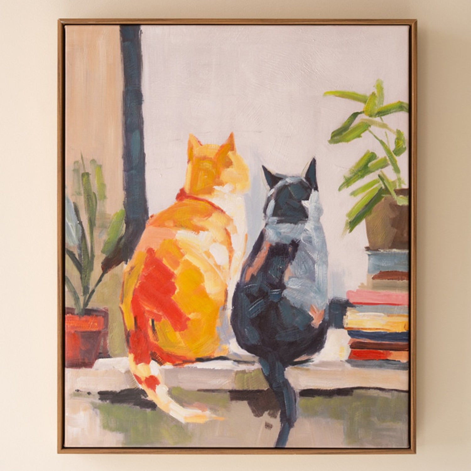 Two Cats Paint over Framed Print