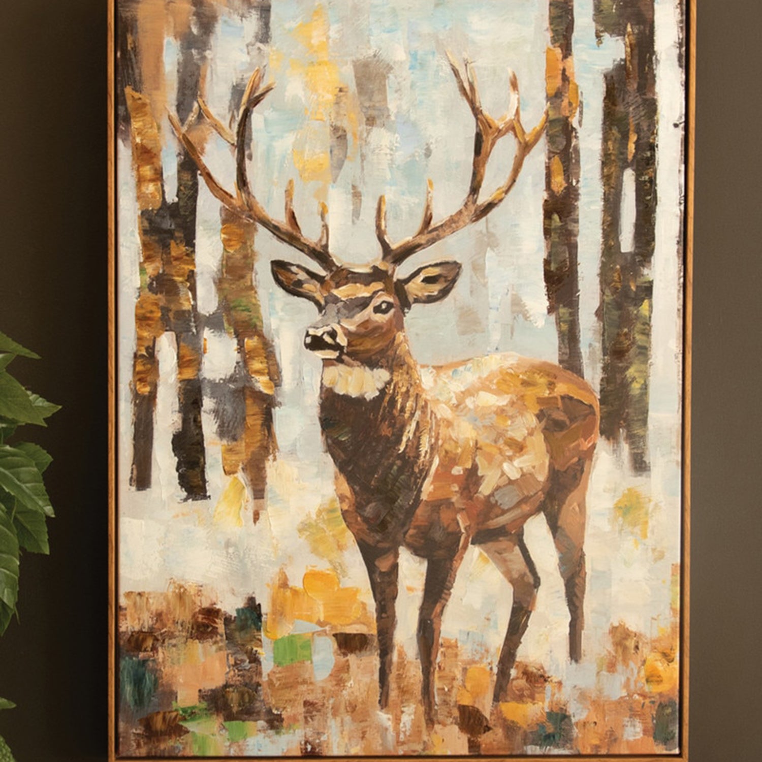 Deer Framed Paint over Print