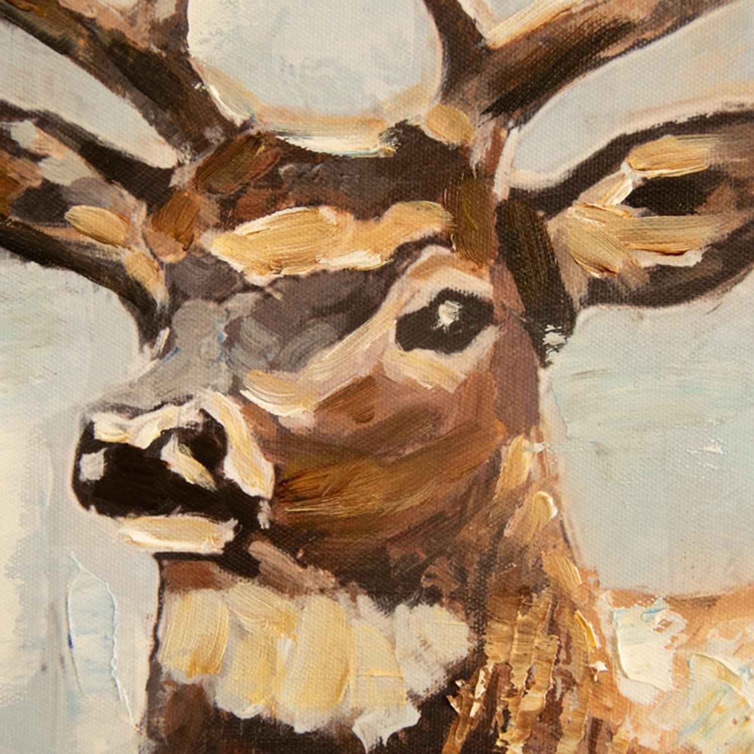 Deer Framed Paint over Print