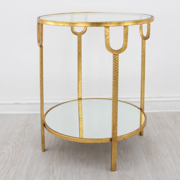 Textured Gold Round Side Table – Paynes Gray