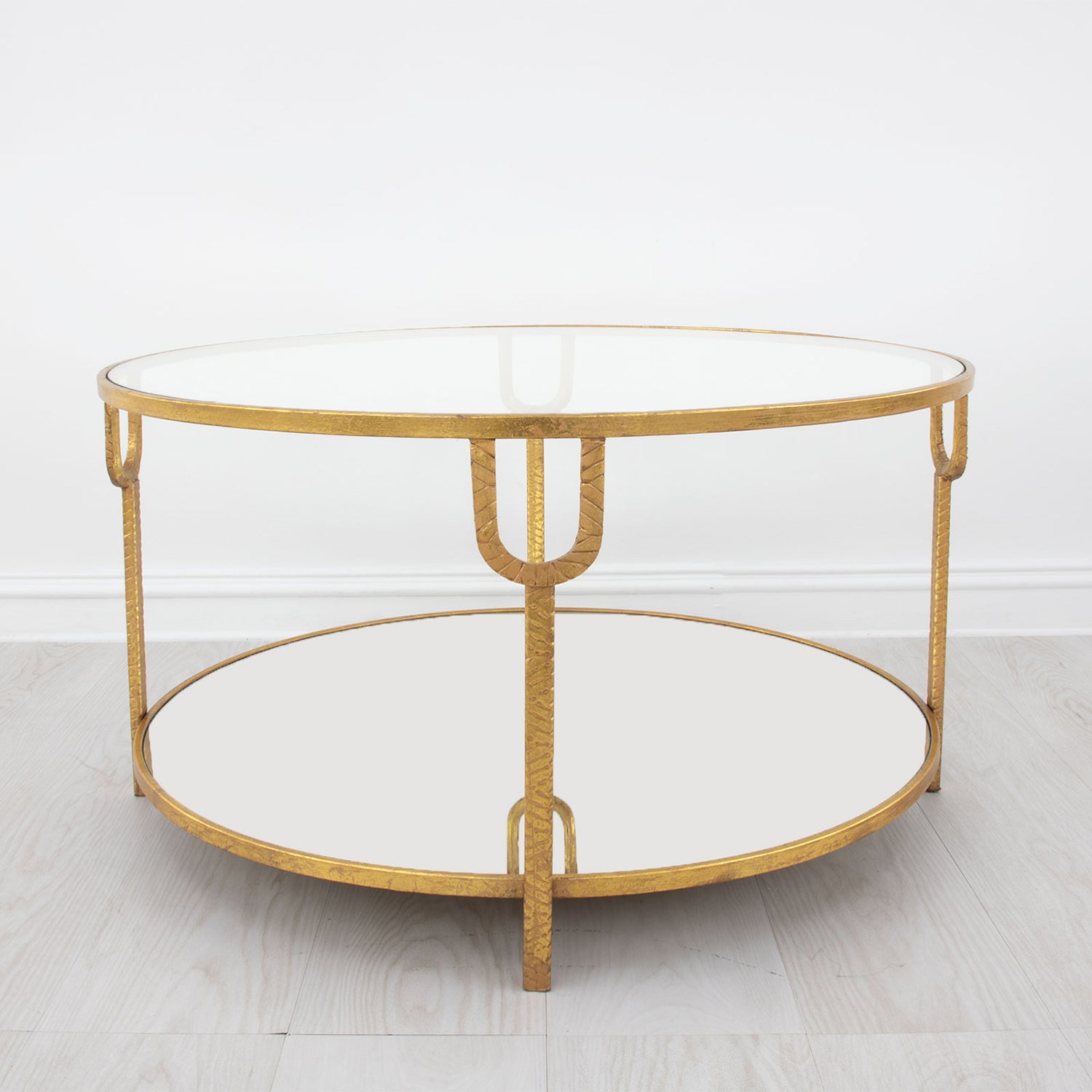 Textured Gold Round Coffee Table