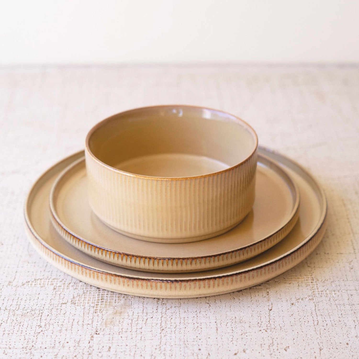 Khaki Dinner Place-Setting Set of 18