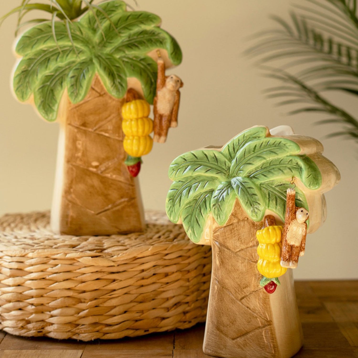Palm Tree Vase Set of 2