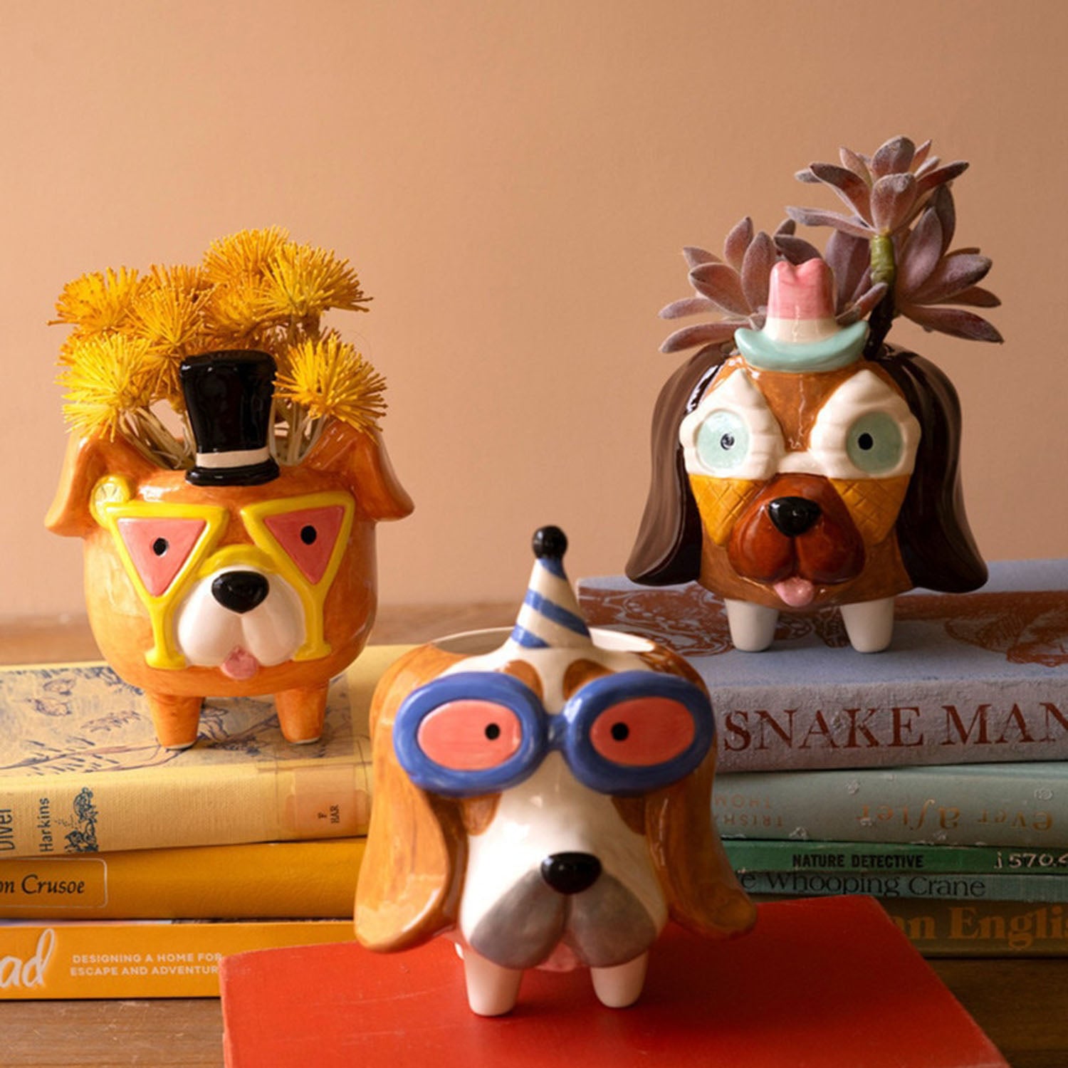 Party Puppy Planter Set of 3