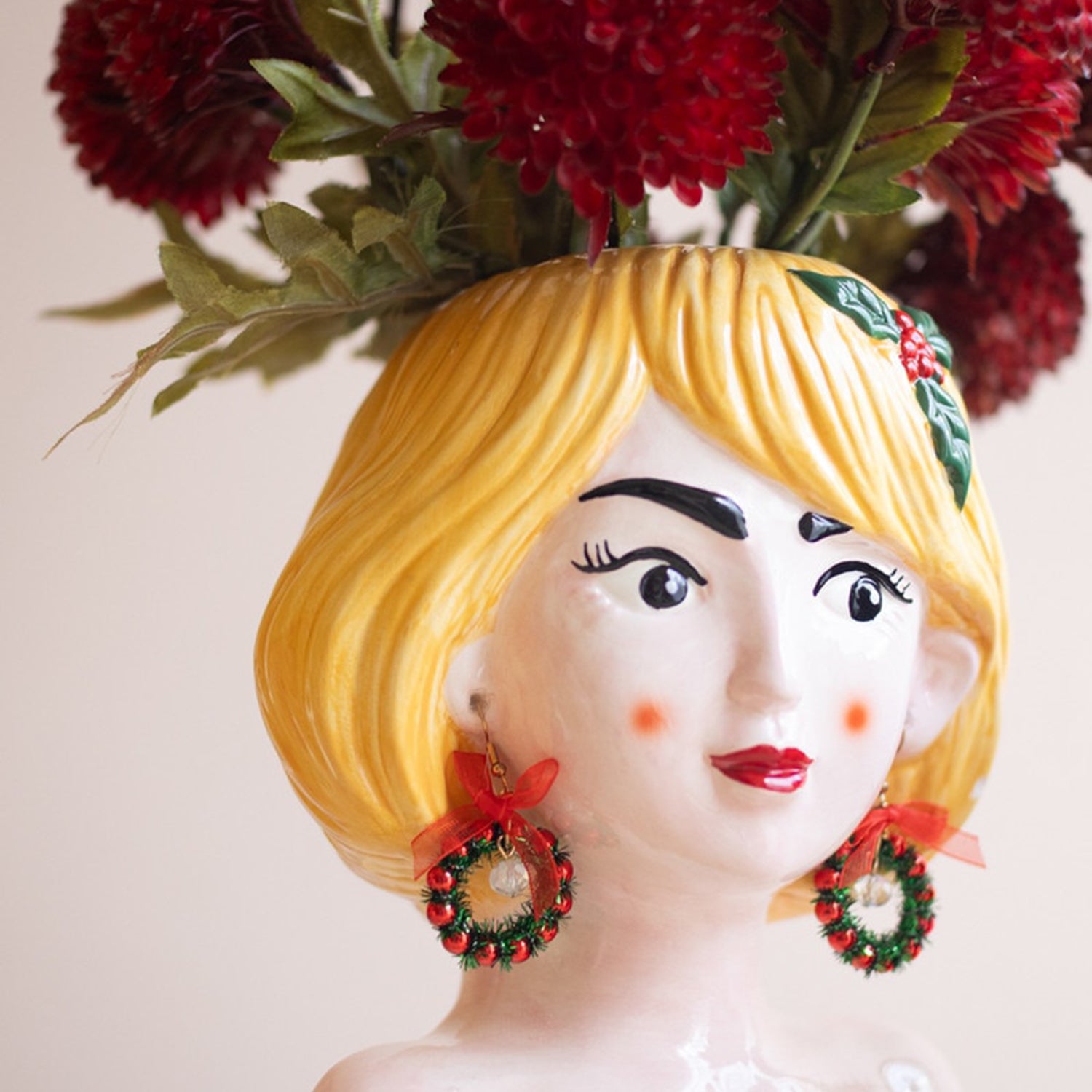 Ceramic Tacky Christmas Women Vase Set of 2