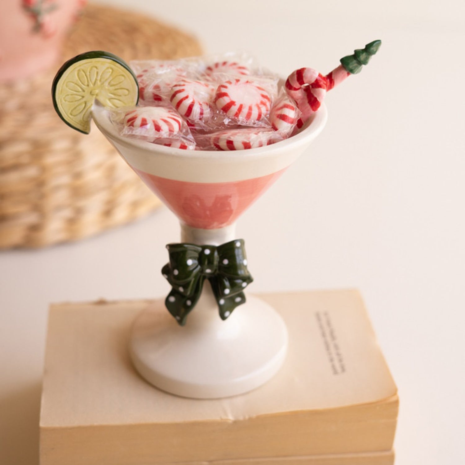 Ceramic Christmas Martini Glass Set of 2