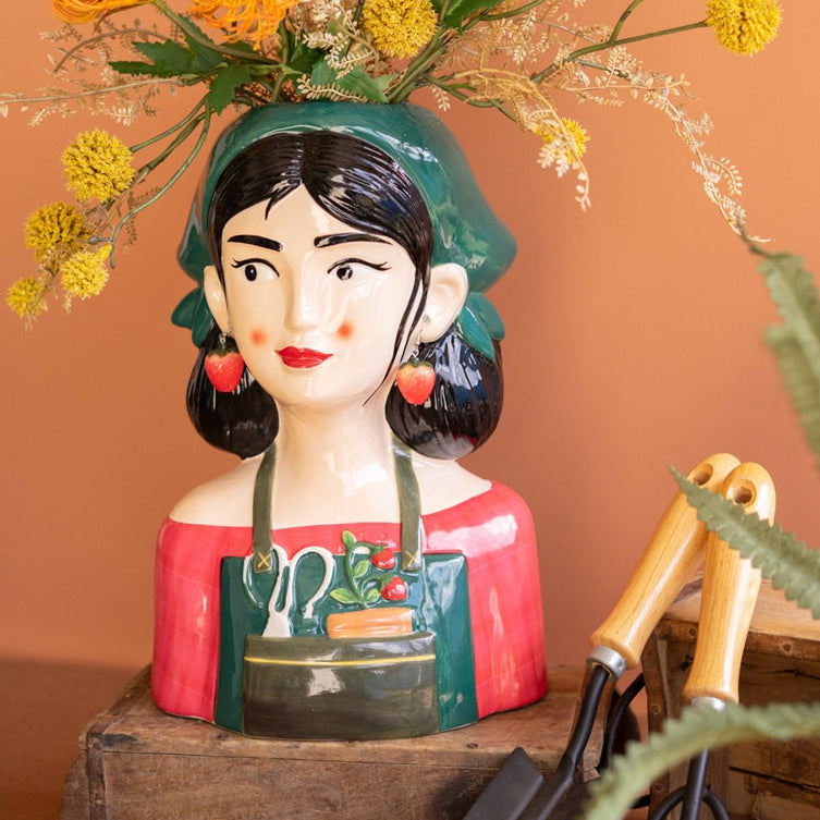 Ceramic Gardner Woman Vase