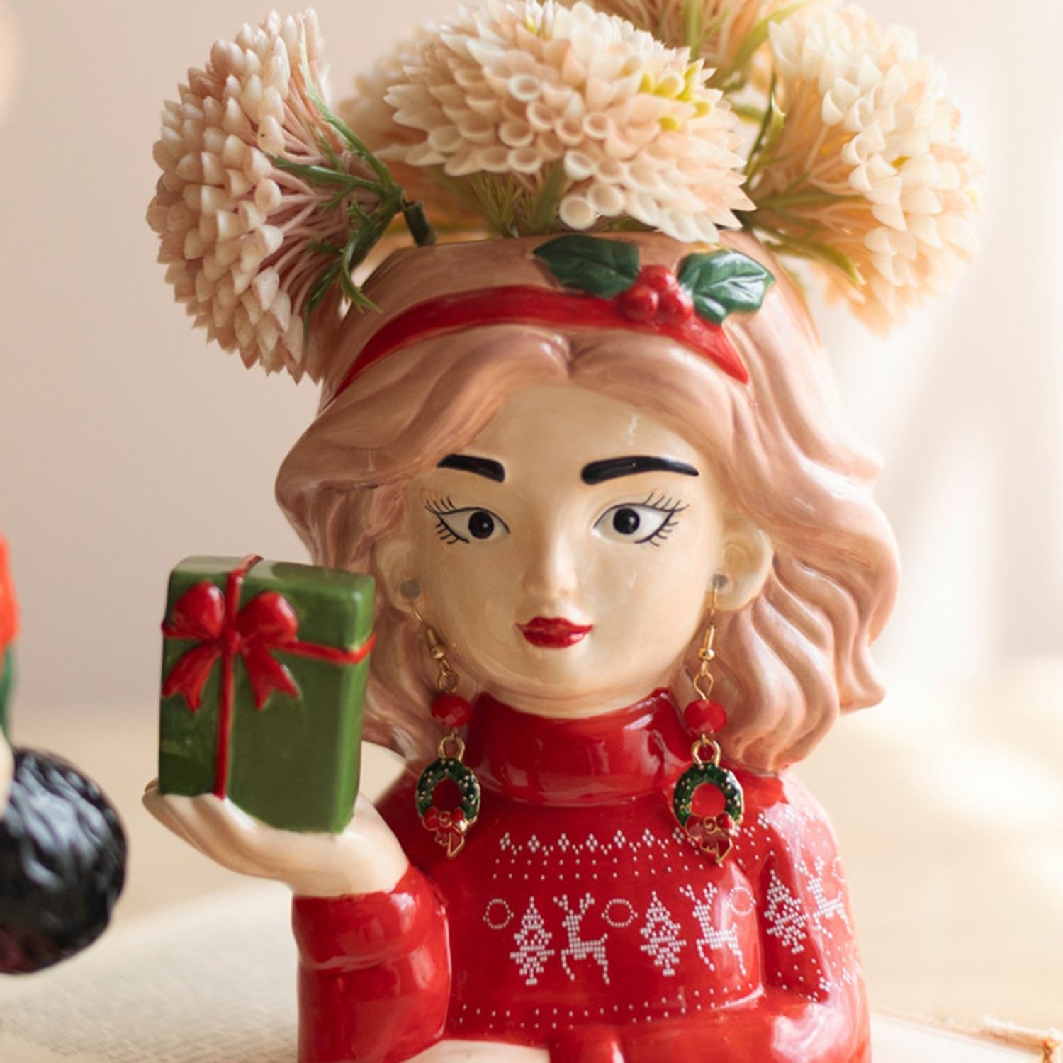 Ceramic Tacky Christmas Women Vase Set of 2