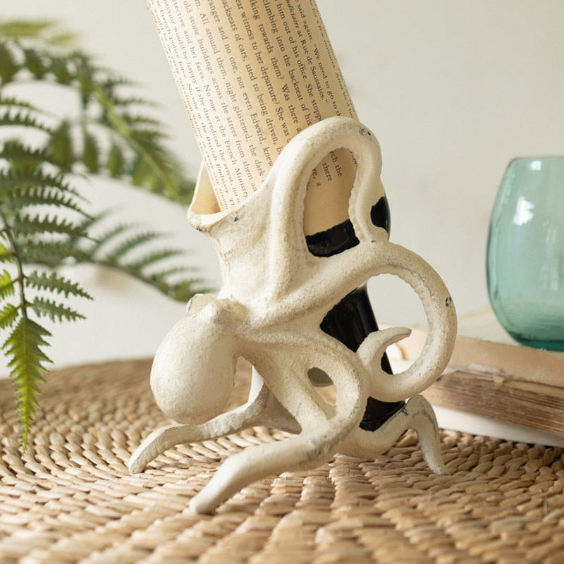Cast Iron Octopus Wine Bottle Holder