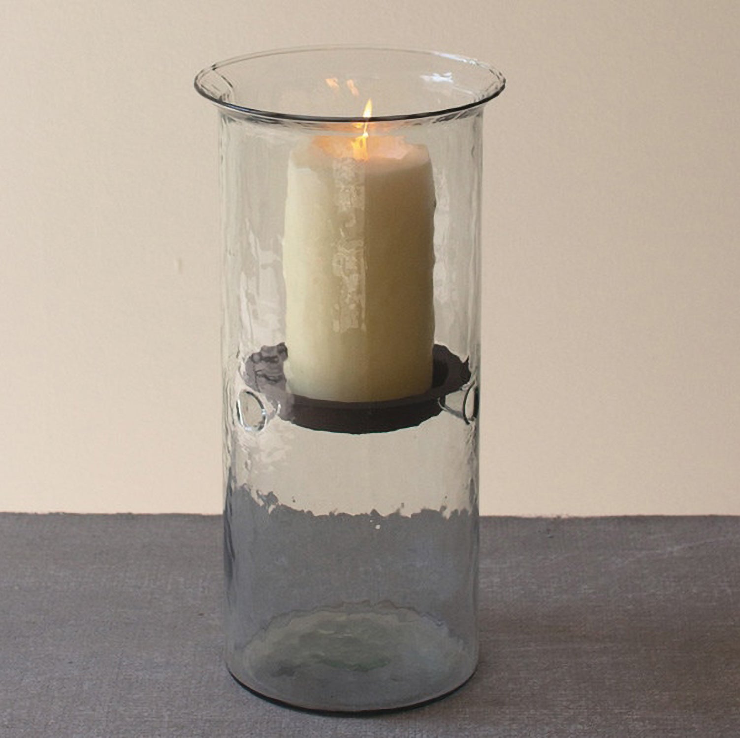Mini Glass Candle Cylinder Set of 2