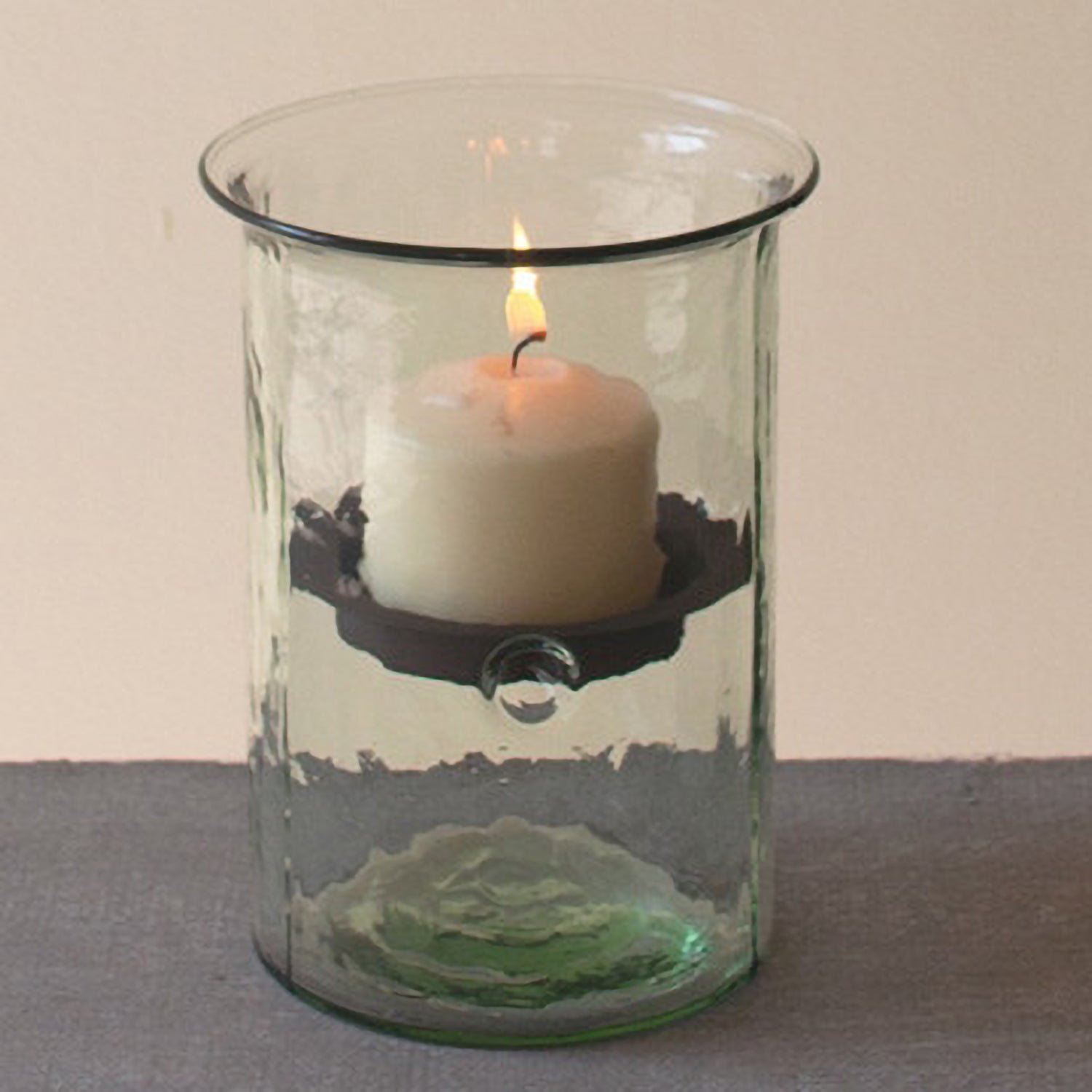 Mini Glass Candle Cylinder Set of 2