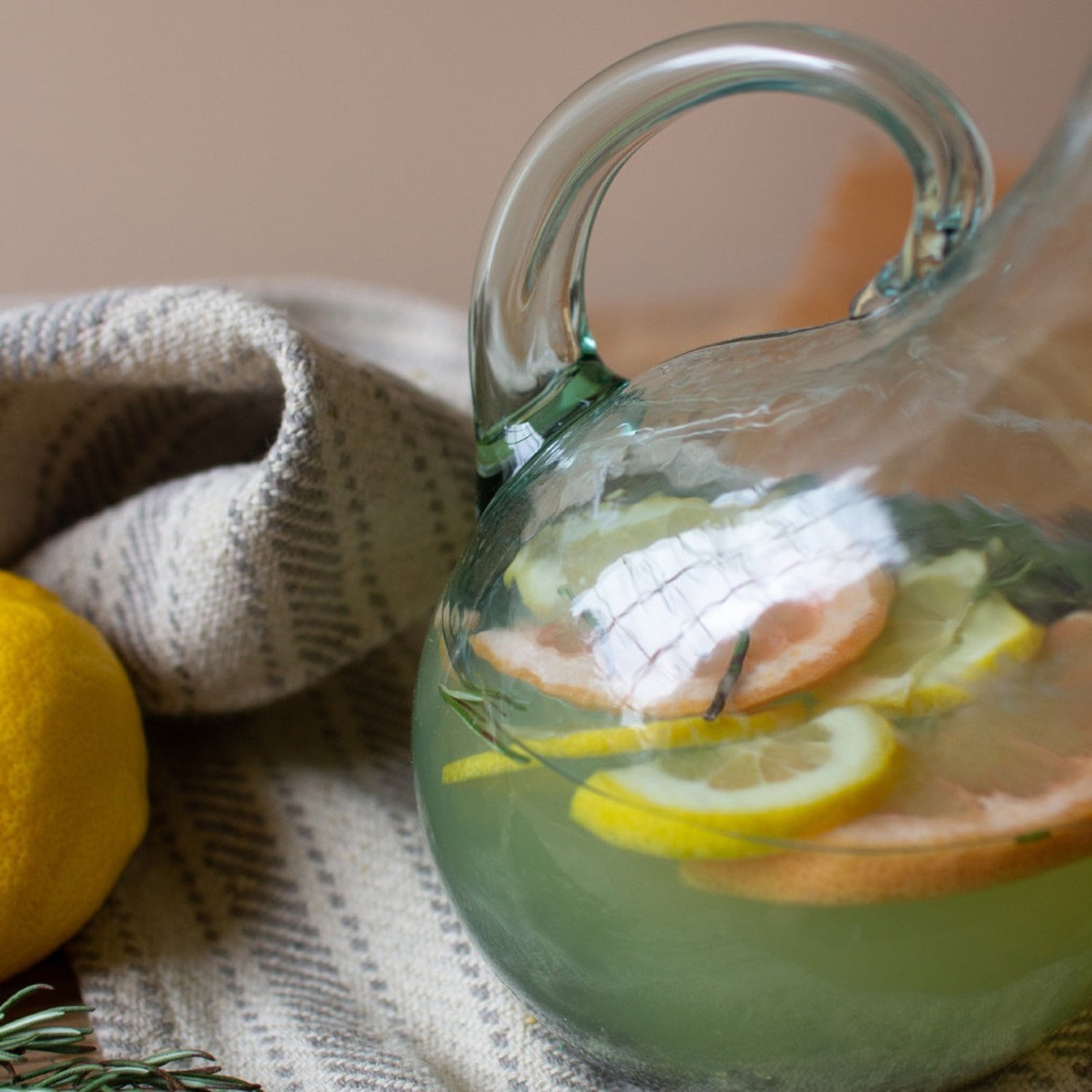 Small Glass Tilted Pitcher