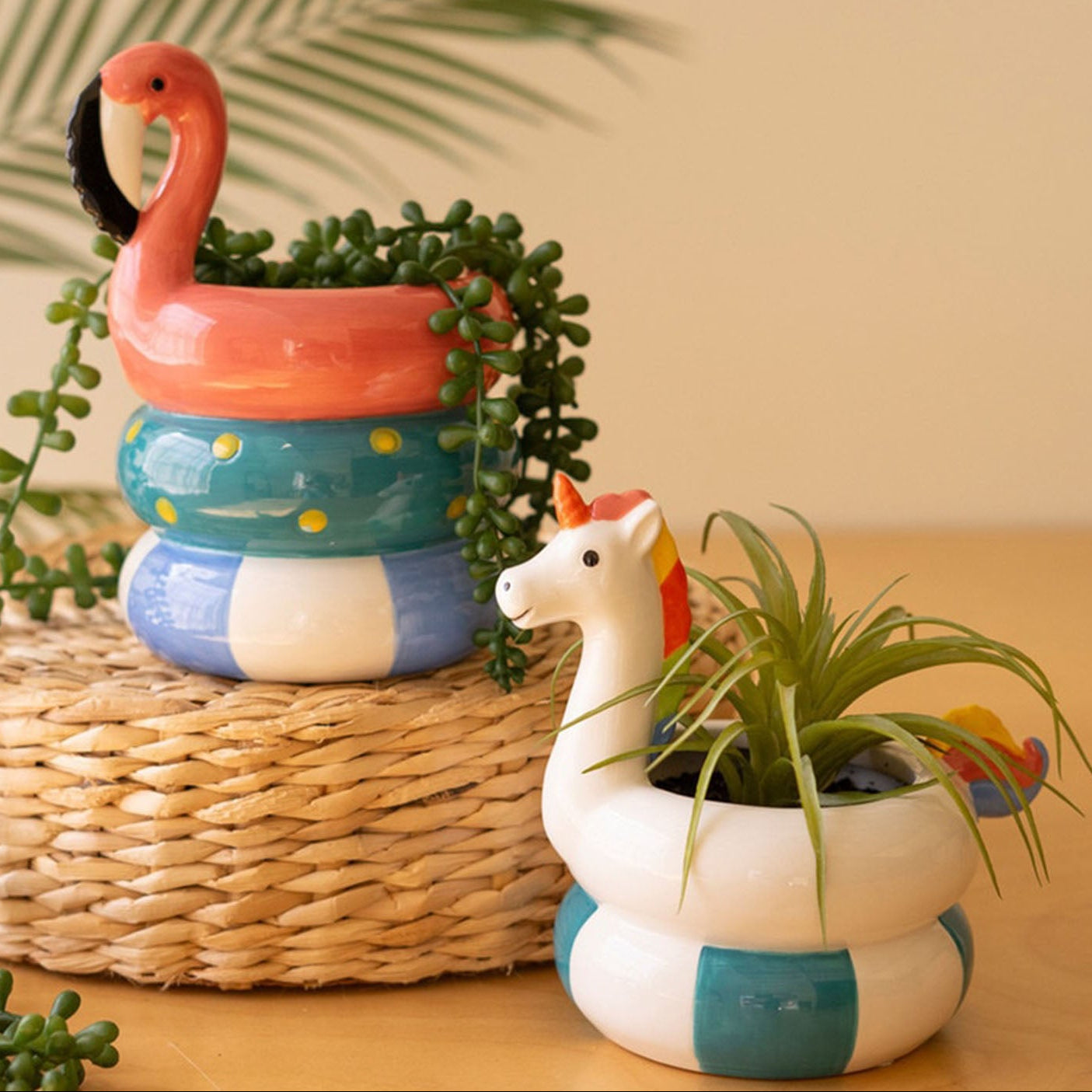Flamingo and Unicorn Floatie Vase Set of 2