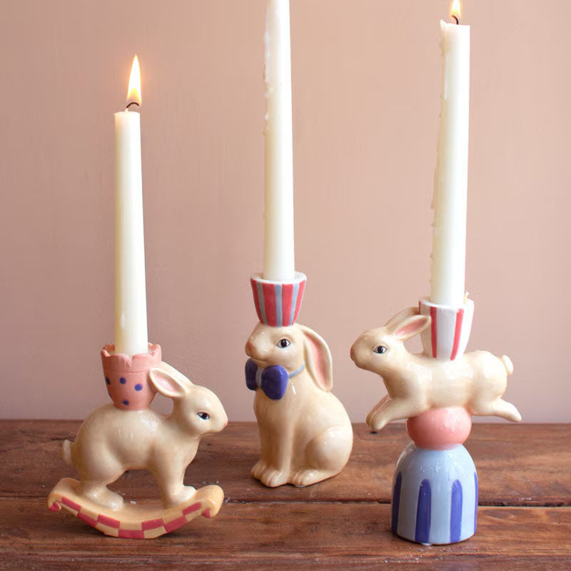 Bunny Taper Candle Holder Set of 3