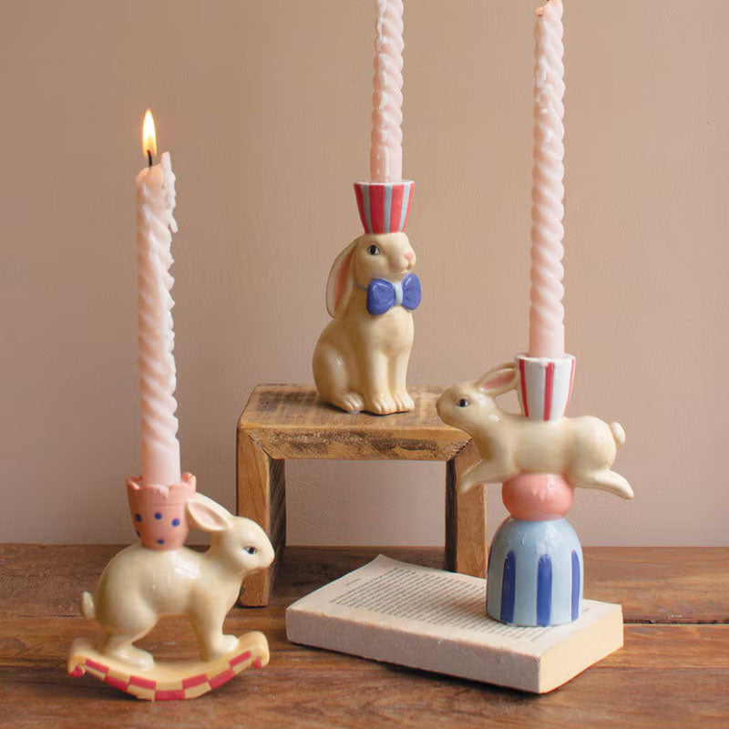 Bunny Taper Candle Holder Set of 3