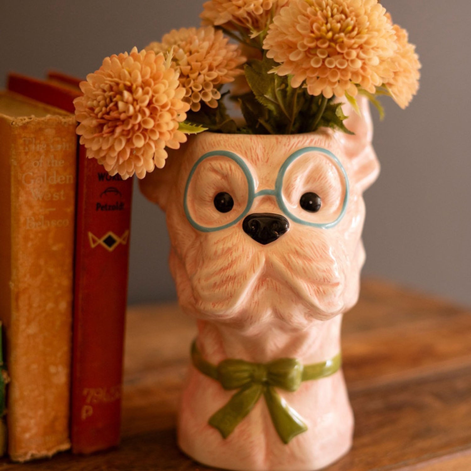 Dog with Bow Vase Set of 3