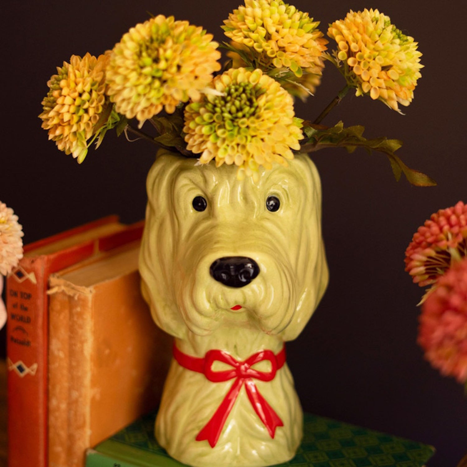 Dog with Bow Vase Set of 3