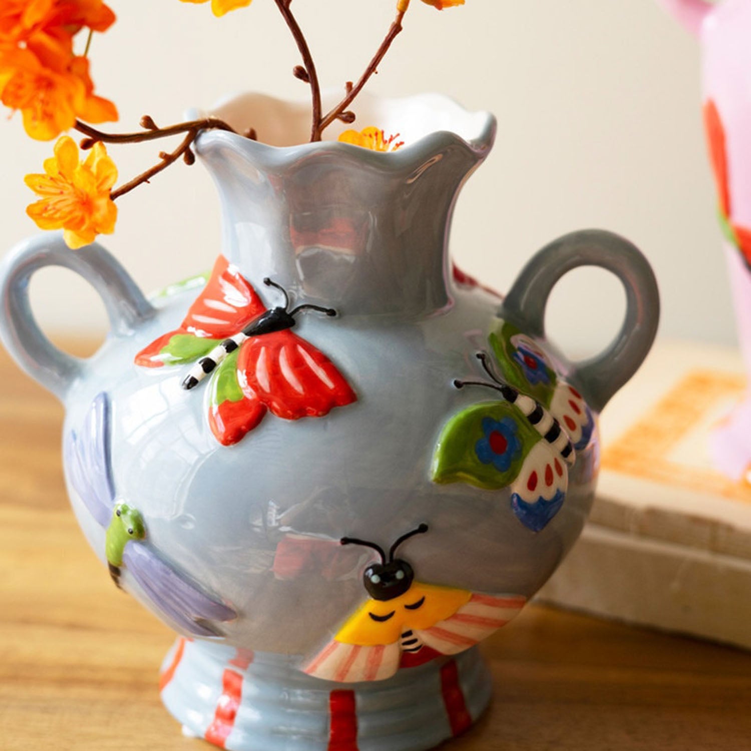 Butterfly and Moth Vase Set of 2