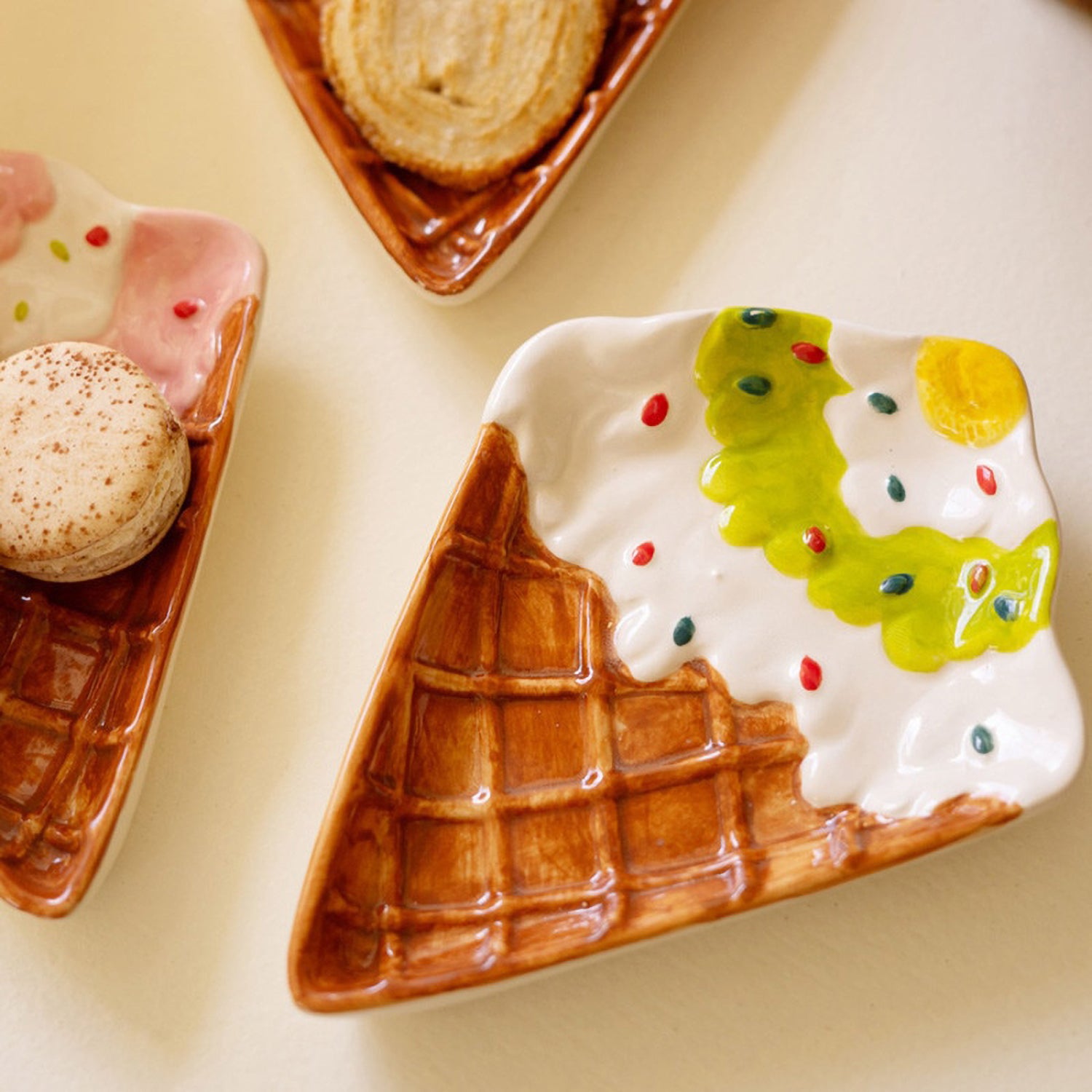 Ice Cream Cone Plate Set of 3