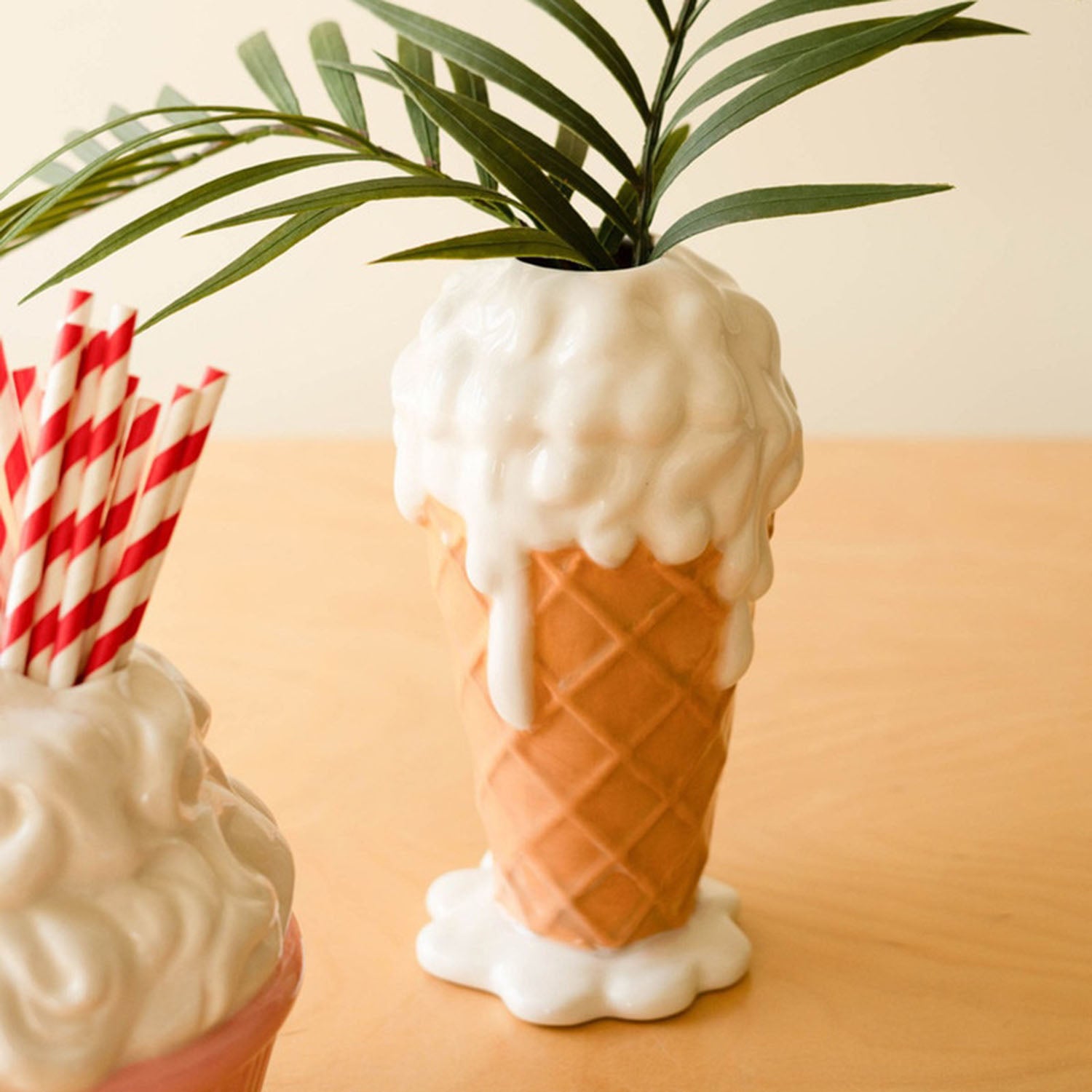Vanilla Ice Cream Cone Vase