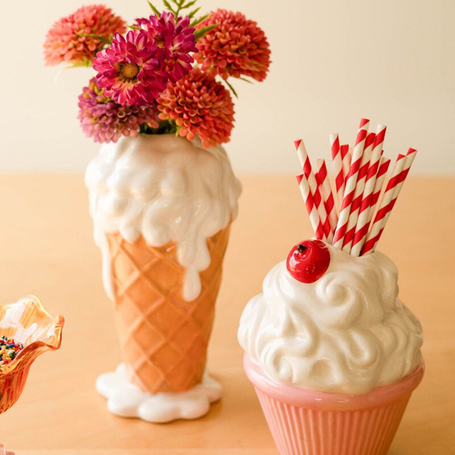 Vanilla Ice Cream Cone Vase