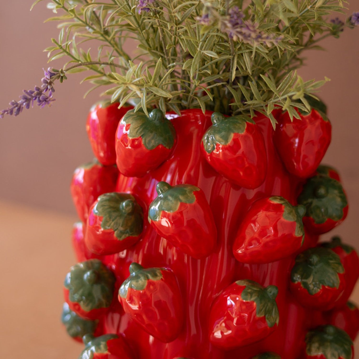 Strawberries Ceramic Vase