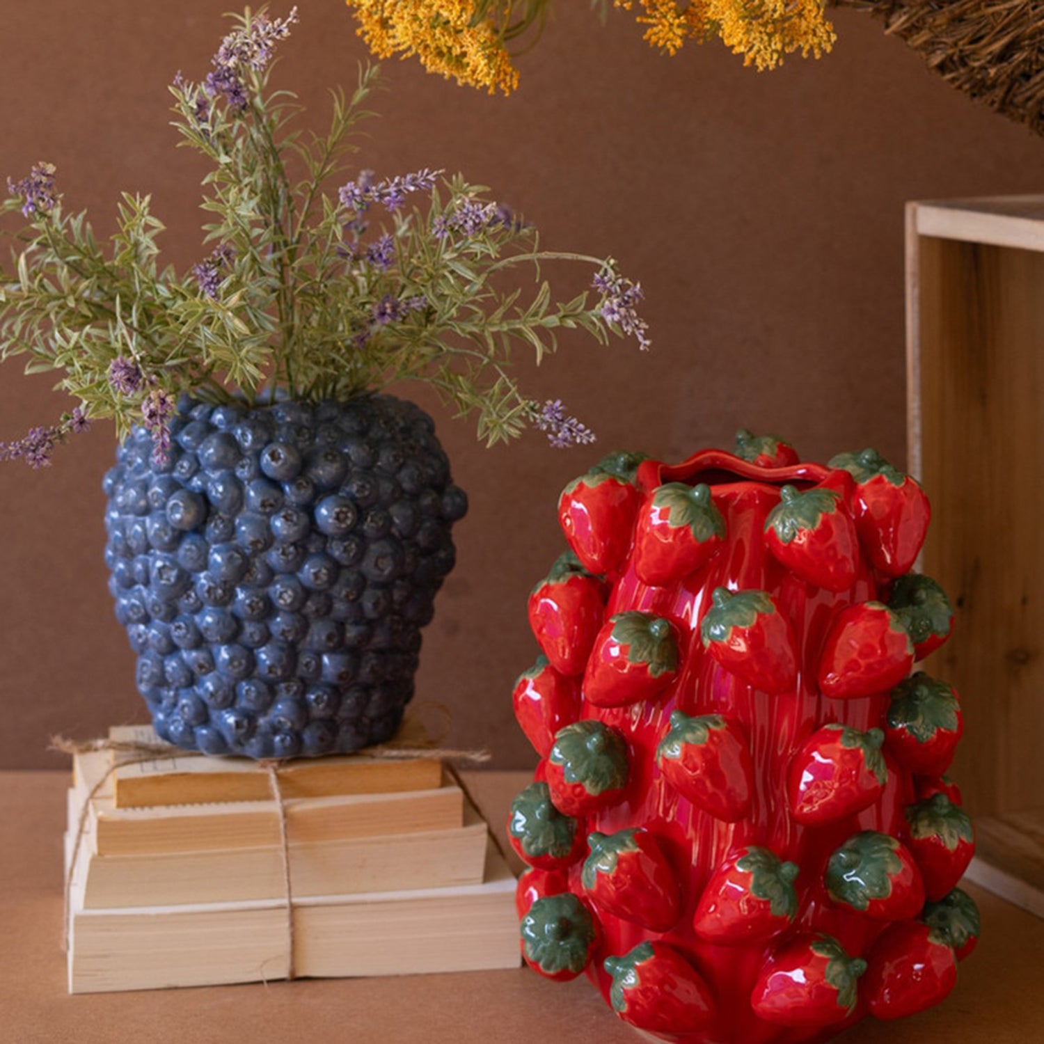 Strawberries Ceramic Vase