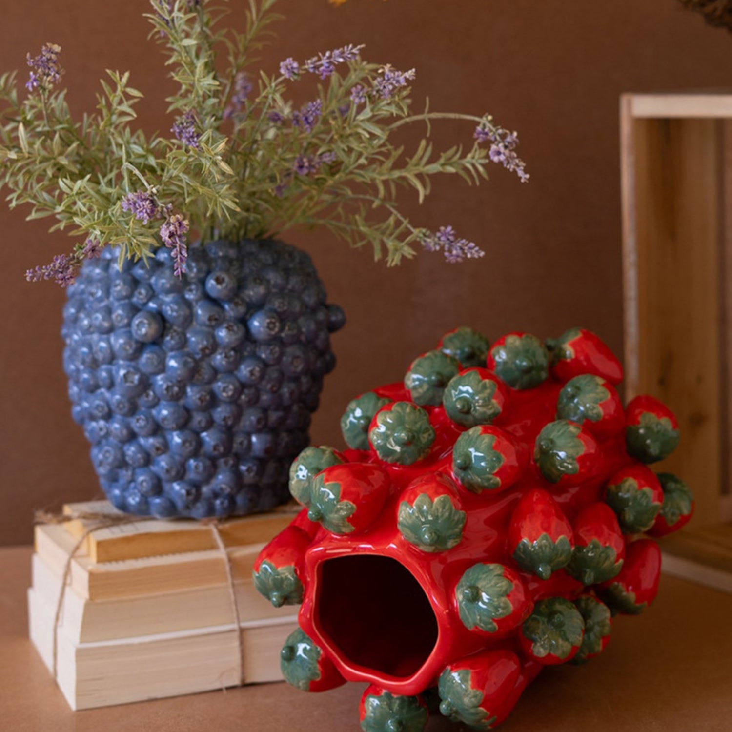 Strawberries Ceramic Vase